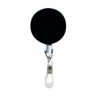 Advantus Retractable Heavy Duty ID Reel with Badge Holder, 24 Inch Extension, Black/Chrome, 12 Count (75406)  Retractable Lanyards 