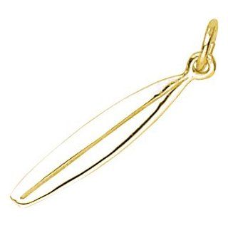 Rembrandt Charms Surfboard Charm, 10K Yellow Gold Jewelry