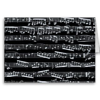 Black and white music notes cards