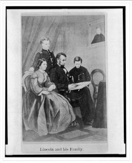 Historic Print (L) Lincoln and his family  