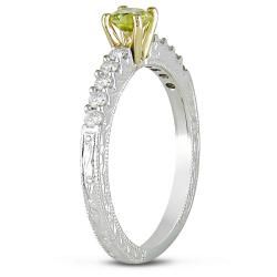 Miadora 14k Two tone Gold 1/2ct TDW Yellow and White Diamond Ring (G H, I2) Miadora Diamond Rings