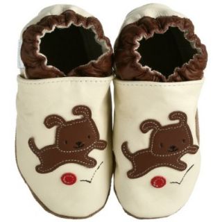 Robeez Soft Soles Dog Slip On (Infant/Toddler), Cream, 0 6 Months (1 2 M US Infant) Crib Shoes Shoes