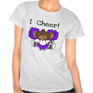Monkey Cheerleader Purple and White Tshirts