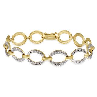 DB Designs 18k Gold over Silver Diamond Accent Oval Link Bracelet DB Designs Diamond Bracelets