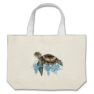 sea turtle design tote bags