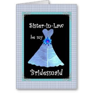 Sister in Law   Bridesmaid Wedding Invite Cards