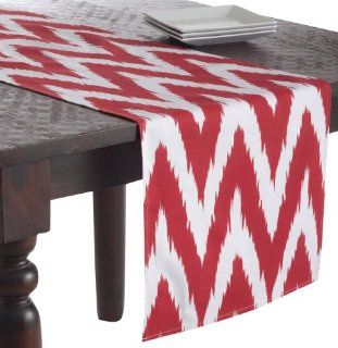 SARO LIFESTYLE 9981 Bali Chevron Oblong Runner, 16 Inch by 72 Inch, Red   Table Runners