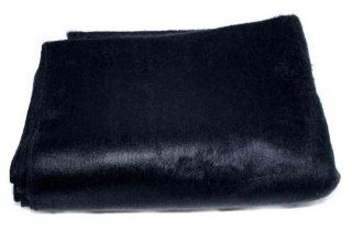 Super Soft 100% Alpaca Wool Reversible Throw Blanket Solid Rich Black Color   Queen Size Wool Blanket