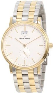 Claude Bernard Men's 64011 357J AID Classic Gents Silver Dial Stainless Steel and Gold PVD Big Date Watch Watches