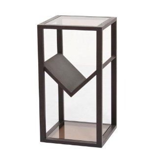 Abbyson Living Heritage Glass End Table with Bookshelf  