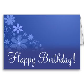 Blue Floral "Birthday Card"