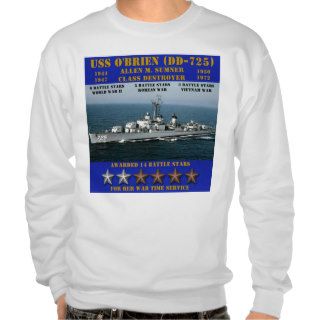 USS O'Brien (DD 725) Pull Over Sweatshirts