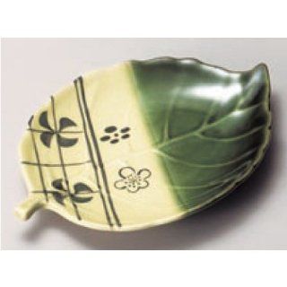 sushi plate kbu327 05 652 [6.78 x 4.61 x 0.83 inch] Japanese tabletop kitchen dish The acquisition dish Oribe hanging leaf serving plate [17.2x11.7x2.1cm] Japanese restaurant inn restaurant business kbu327 05 652 Sushi Plates Kitchen & Dining