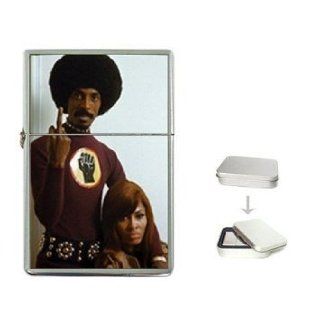 New Product IKE AND TINA TURNER BLACK POWER MIDDLE FINGER FU Flip Top Cigarette Lighter + free Case Box 