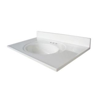Glacier Bay Newport 37 in. AB Engineered Composite Vanity Top with Basin in White N3722GB W