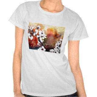 modern abstract flower asian oriental art painting t shirt
