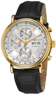 Stuhrling Prestige Men's 363.333519 Prestige Swiss Made Automatic Valjoux 7750 Paradigm Chronograph Gold Tone Watch Watches