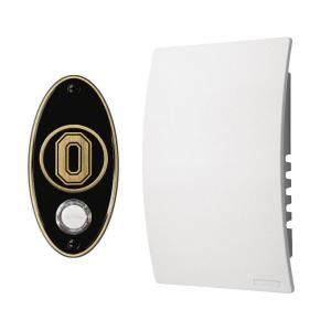 NuTone College Pride Ohio State University Wired/Wireless Door Chime Mechanism and Pushbutton Kit   Antique Brass CP1OHAB