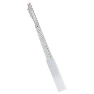 #21 Stainless Steel Blade Disposable Plastic Scalpel With Protective Cap  ( Pack of 10 Sets ) Science Lab Scalpels