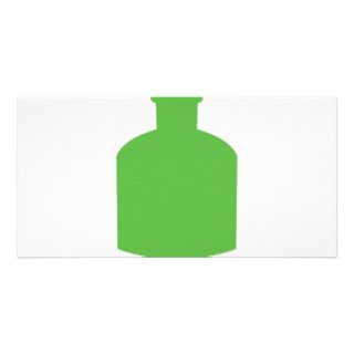 green bottle icon custom photo card
