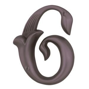 Atlas Homewares Alhambra Collection 4 in. Aged Bronze Number 6 AN6 O