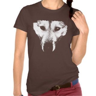 Husky T Shirt Women's Husky Wolf Art Tee Dog Shirt