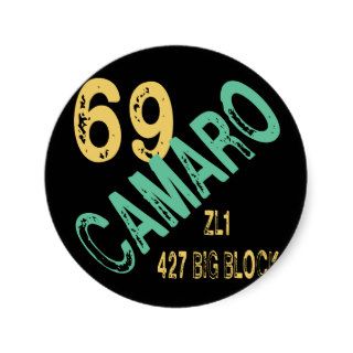 69 CAMARO ZL1 427 BIG BLOCK ROUND STICKER