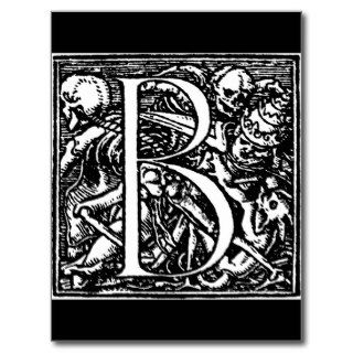 Dance of Death Alphabet letter B postcard