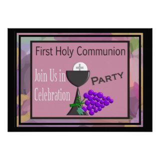 First Holy Communion Invitations Chalice Host