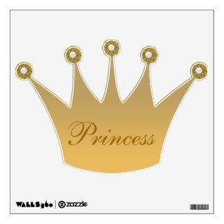 Gold Princess Crown & Jewels Wall Decal