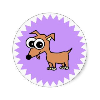 Cute Chihuahua Cartoon Round Sticker