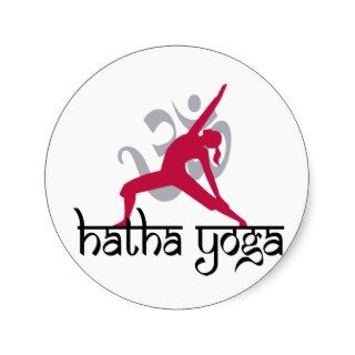 Hatha Yoga Pose Round Stickers