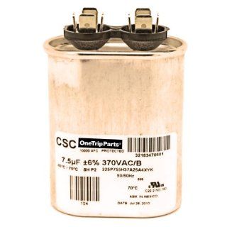 CAPACITOR 7.5 MFD 370 VAC OVAL ONETRIP PARTS DIRECT REPLACEMENT FOR YORK COLEMAN EVCON LUXAIRE S1 02420045700