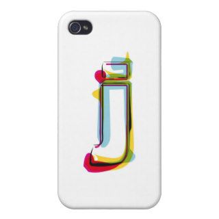 Abstract and colorful letter j cases for iPhone 4