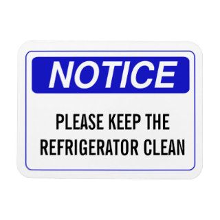 PLEASE KEEP THE REFRIGERATOR CLEAN FLEXIBLE MAGNET