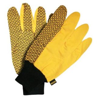 Stanley Yellow Canvas Glove with Black PVC Dots and Knit Wrist S26211