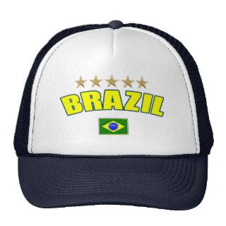 Brazil yellow Logo Five stars trucker hat