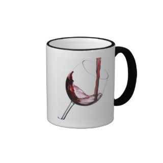 Pouring Red Wine into Wine Glass Mug