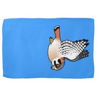 American Kestrel in flight Hand Towels
