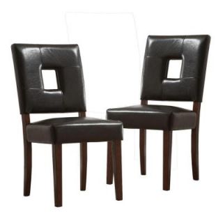 Home Decorators Collection 18 in. H Dark Brown Faux Leather Side Chairs (Set of 2) 40874C722W(MTL)[2PC]