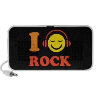 I love rock music smiley with headphones speakers