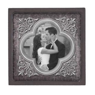 Vintage Ornate Frame Photo Template Gift Box Premium Trinket Box