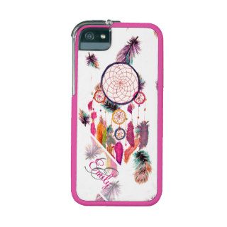 Monogram Hipster Watercolor Dreamcatcher Feathers iPhone 5 Cover