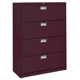 Sandusky 600 Series 36 in. W 4 Drawer Lateral File Cabinet in Burgundy LF6A364 03