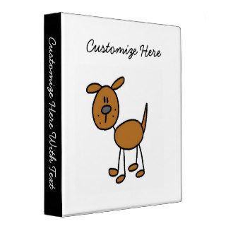 Stick Figure Dog T shirts and Gifts Vinyl Binders