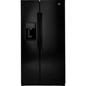 GE 25.9 cu. ft. Side by Side Refrigerator in Black GSE26HGEBB