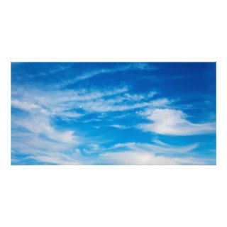 Blue Sky White Clouds Heavenly Cloud Background Customized Photo Card