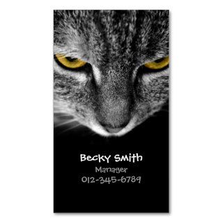 Cat On Black Personal Name Card Business Card