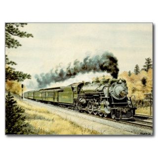 Southern Steam Locomotive Railroad Train Postcards