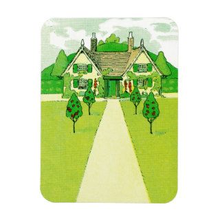 A Pretty Little House Rectangle Magnets